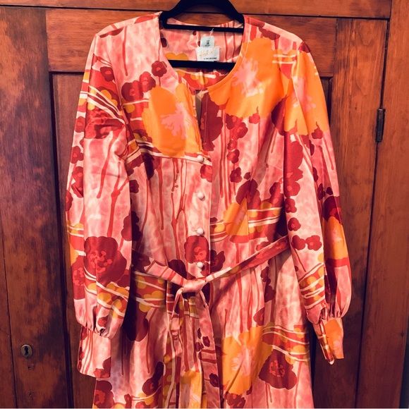 Genuine Vintage Finlaw Of Melbourne 1970’s Maxi Dress Colourful Print Size 16 - Picture 2 of 16